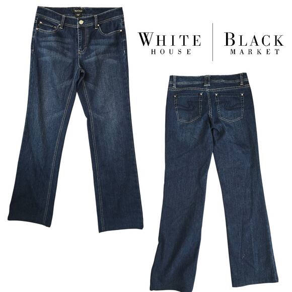 Women's White House Black Market Blanc Boot Cut Jeans Size 4R - Picture 1 of 5